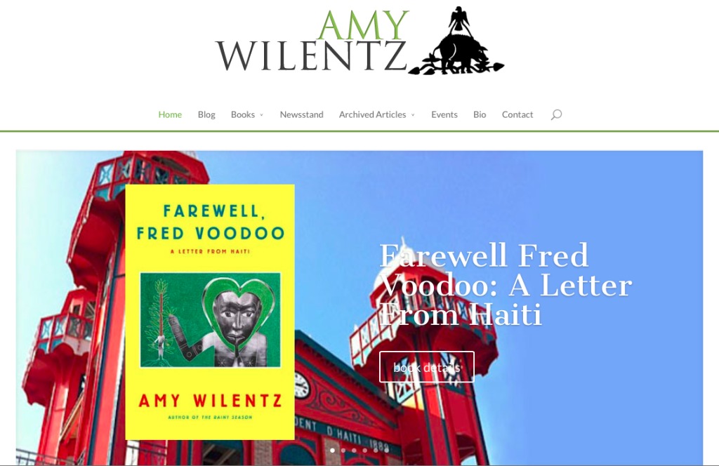Screenshot of Amy Wilentz website
