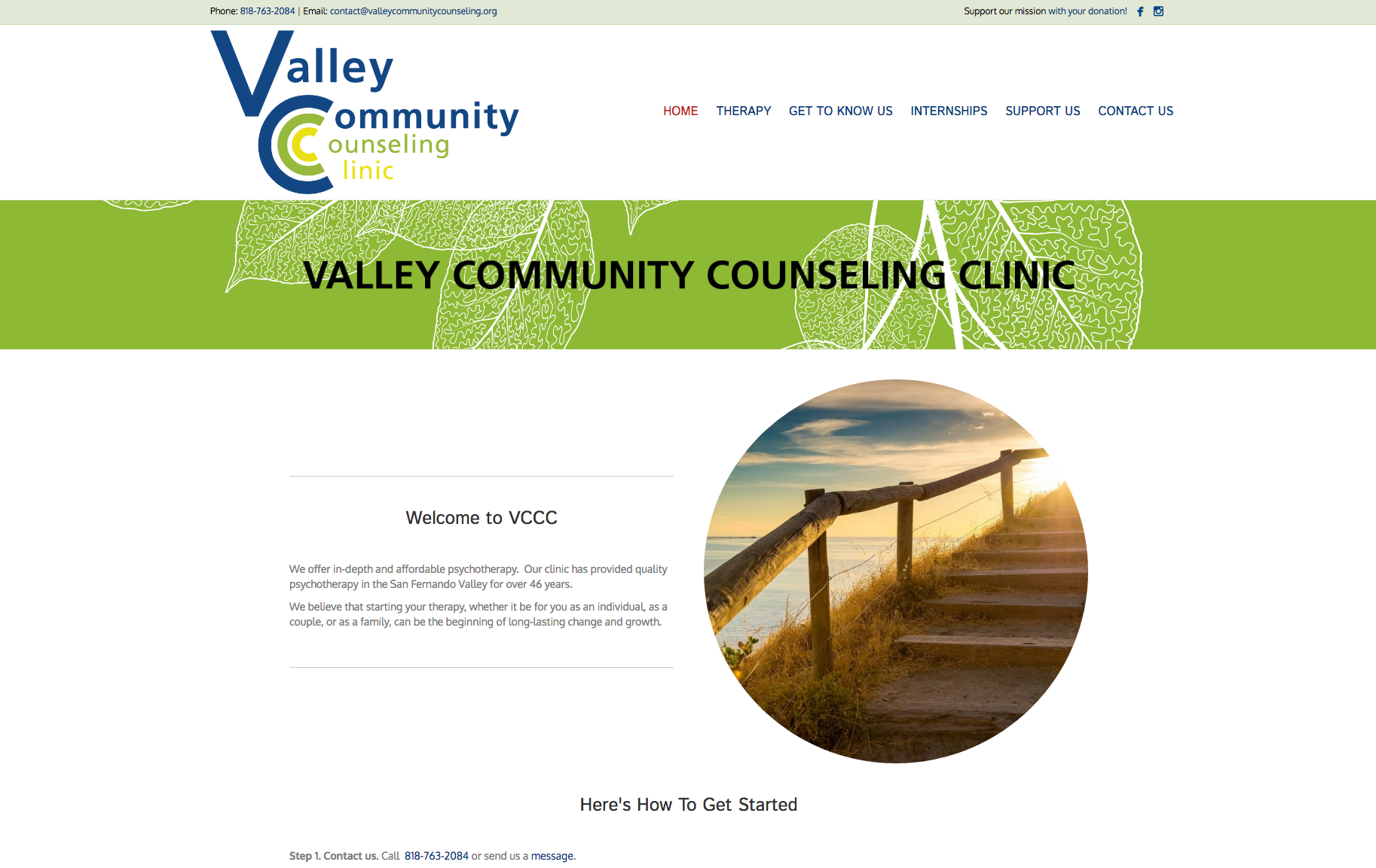 Screenshot of Valley Community Counseling Center